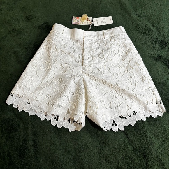 NWT Small Johnny Was KITT LACE SHORT White